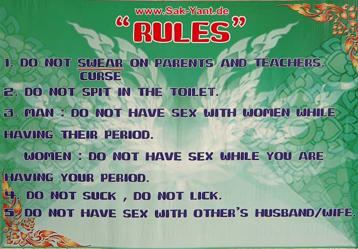 Sak Yant Regeln